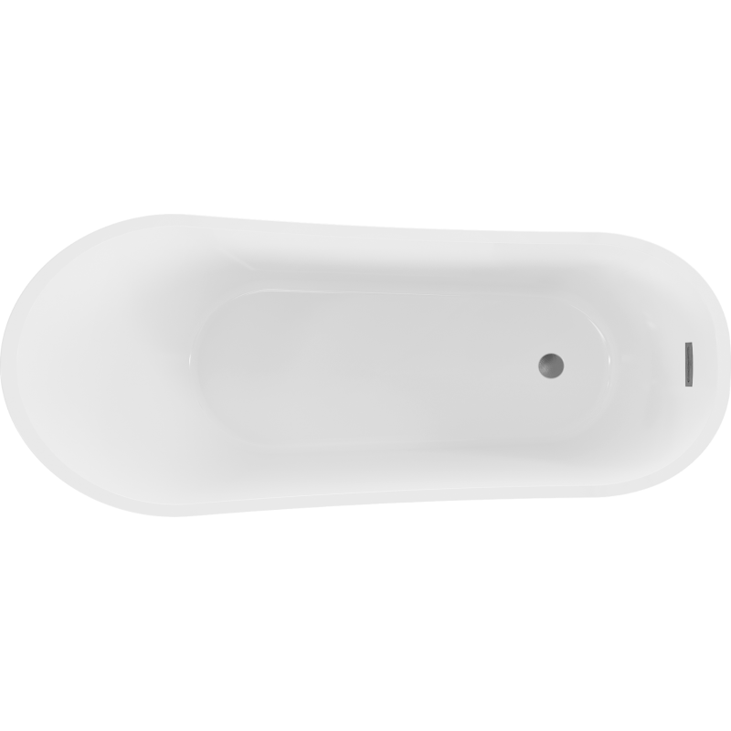 Mexen Alta baignoire autoportante 170 x 75 cm, blanche, trop-plein gris canon brossé - 52141707500-66