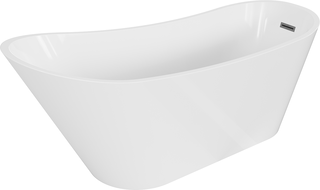 Mexen Alta bañera exenta 170 x 75 cm, blanca, rebosadero gun gray cepillado - 52141707500-66