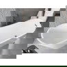 Mexen Alta freistehende Badewanne 170 x 75 cm, weiß, Überlauf gun gray gebürstet - 52141707500-66