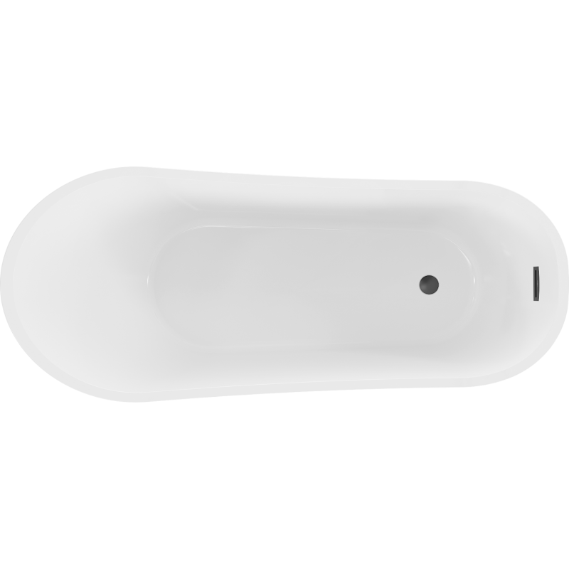 Mexen Alta Freestanding Bath 170 x 75 cm, White, Black Overflow - 52141707500-70