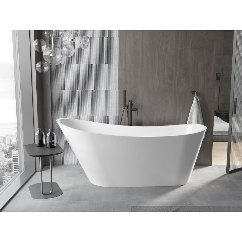 Mexen Alta Freestanding Bath 170 x 75 cm, White, Black Overflow - 52141707500-70