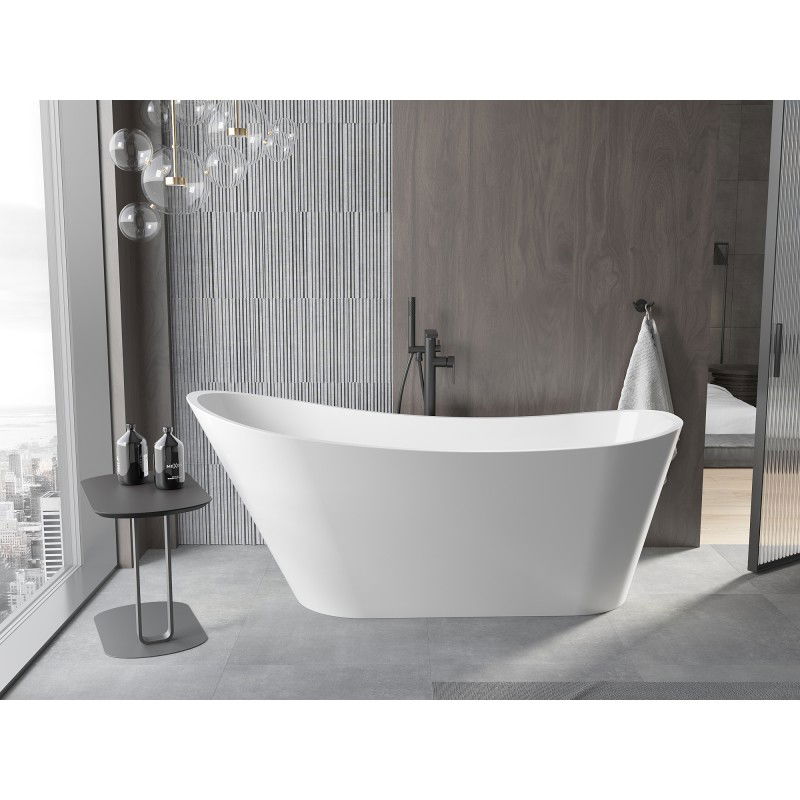 Mexen Alta freistehende Badewanne 170 x 75 cm, weiß, schwarzer Überlauf - 52141707500-70