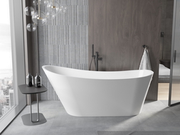 Mexen Alta freistehende Badewanne 170 x 75 cm, weiß, mit schwarzem Überlauf - 52141707500-70