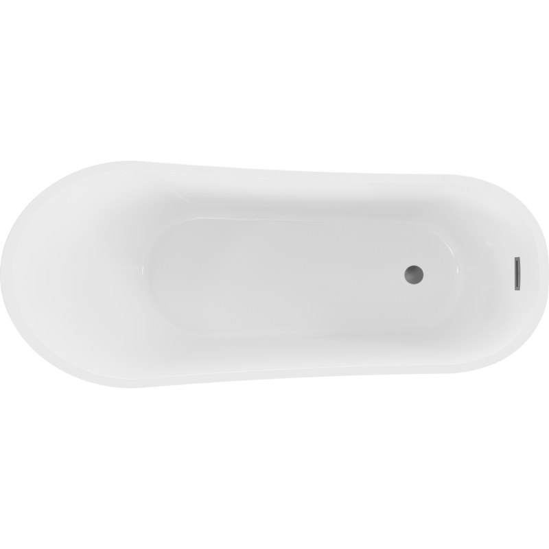 Mexen Alta vapaasti seisova kylpyamme 170 x 75 cm, valkoinen, ylivuoto gun metal - 52141707500-95