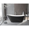 Mexen Alta freistehende Badewanne 170 x 75 cm, weiß/schwarz, Chromüberlauf - 52141707575-01