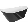 Mexen Alta freistehende Badewanne 170 x 75 cm, weiß/schwarz, Überlauf weiß - 52141707575-20