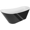 Mexen Alta freistehende Badewanne 170 x 75 cm, Weiß/Schwarz, weißer Überlauf - 52141707575-20
