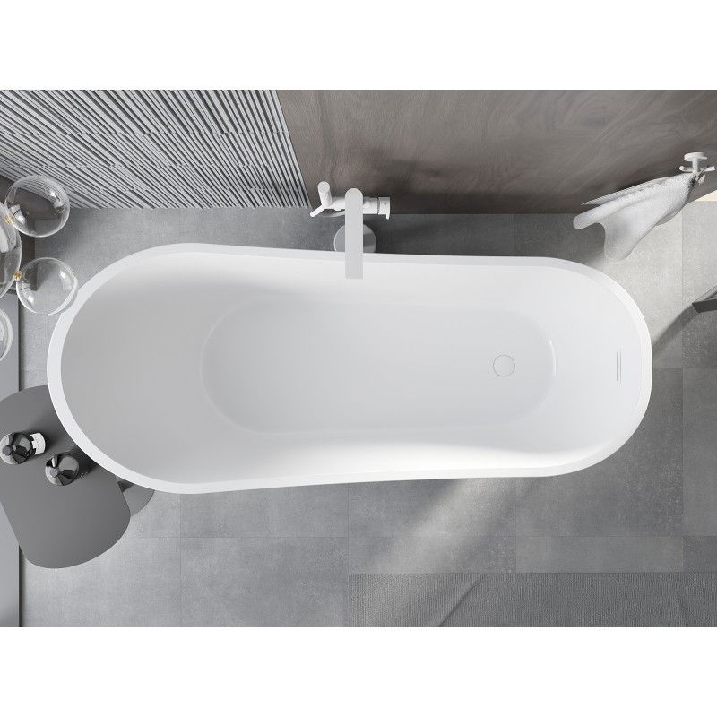 Mexen Alta bañera exenta 170 x 75 cm, blanca/negra, desagüe blanco - 52141707575-20