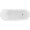 Mexen Alta freistehende Badewanne 170 x 75 cm, weiß/schwarz, Überlauf gebürstetes Gold - 52141707575-55