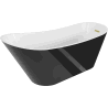 Mexen Alta freestanding bathtub 67 x 29.5 in, white/black, brushed gold overflow - 52141707575-55