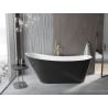 Mexen Alta freestanding bathtub 67 x 29.5 in, white/black, brushed gold overflow - 52141707575-55