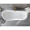 Mexen Alta freestanding bathtub 67 x 29.5 in, white/black, brushed gold overflow - 52141707575-55