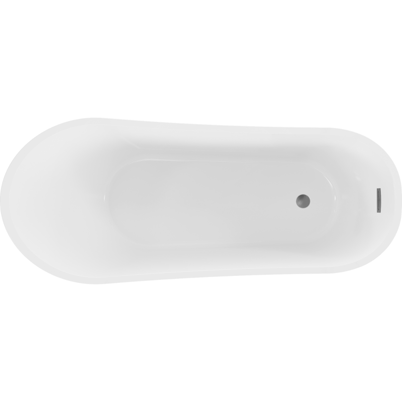 Mexen Alta bañera exenta 170 x 75 cm, blanca/negra, rebosadero gun gray cepillado - 52141707575-66