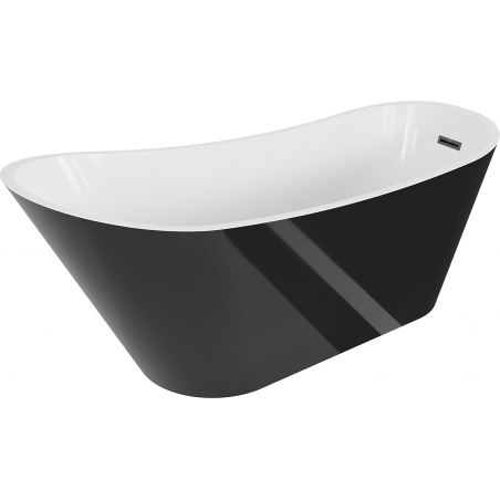 Mexen Alta vasca da bagno indipendente 170 x 75 cm, bianca/nera, troppo pieno nero - 52141707575-70