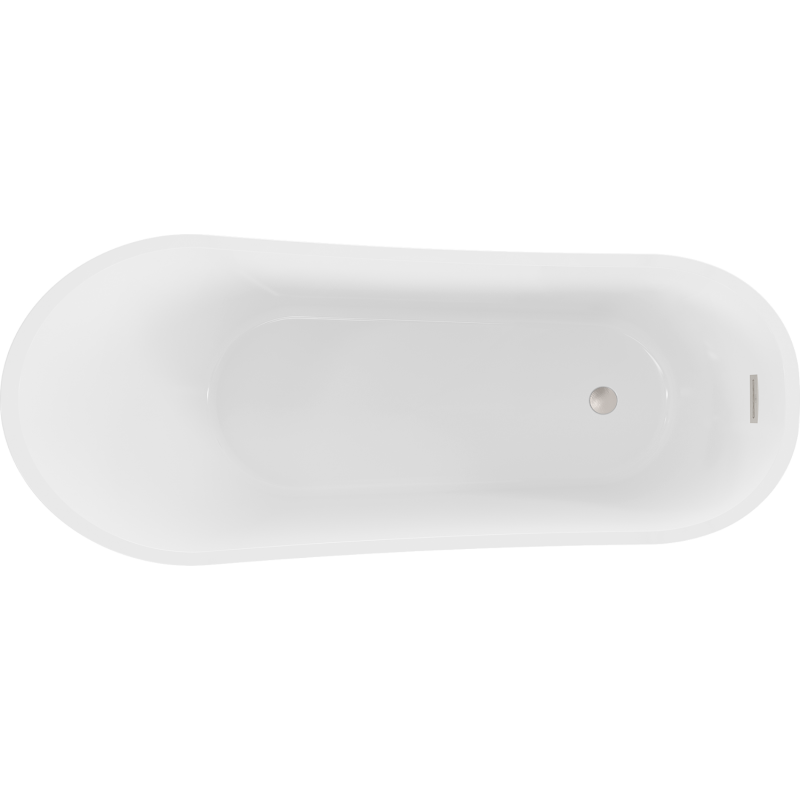 Mexen Alta freestanding bath 170 x 75 cm, white/black, brushed nickel overflow - 52141707575-97