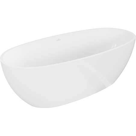 Mexen Torino freistehende Badewanne aus Konglomerat 155 x 78 cm, weiß glänzend - 57271557810