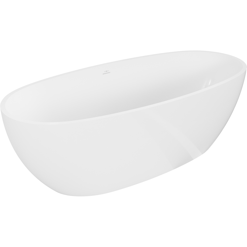 Mexen Torino vapaasti seisova kylpyamme konglomeraatista 175 x 78 cm, valkoinen kiiltävä - 57271757810