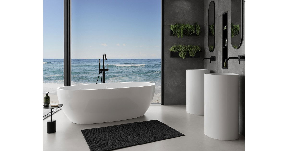 Mexen Torino wanna wolnostojąca z konglomeratu 175 x 78 cm, biała