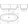 Mexen Torino freistehende Wanne aus Konglomerat 175 x 78 cm, weiß glänzend - 57271757810