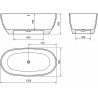 Mexen Torino freistehende Badewanne aus Konglomerat 175 x 78 cm, Beton matt - 57271757861