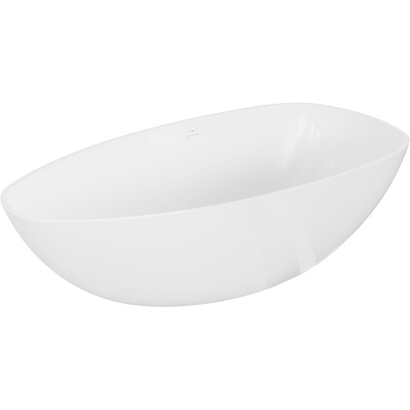 Mexen Imola freestanding bathtub made of conglomerate 150 x 77 cm, white gloss - 57281507610