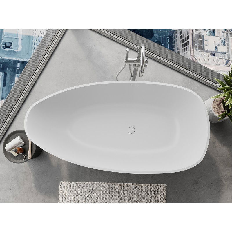Mexen Imola bañera exenta de conglomerado 160 x 81 cm, blanco mate - 57281608000