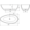 Mexen Imola freistehende Badewanne aus Konglomerat 160 x 81 cm, weiß matt - 57281608000