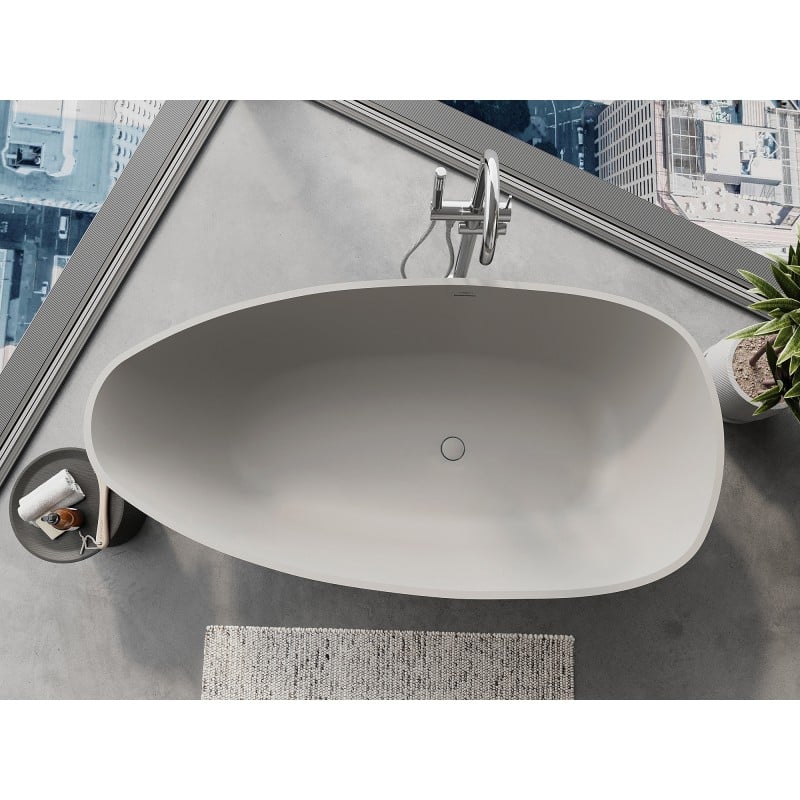 Mexen Imola freistehende Badewanne aus Konglomerat 160 x 81 cm, Beton matt - 57281608061