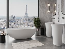 Mexen Imola freestanding bath made of conglomerate 170 x 88 cm, white matte - 57281708500