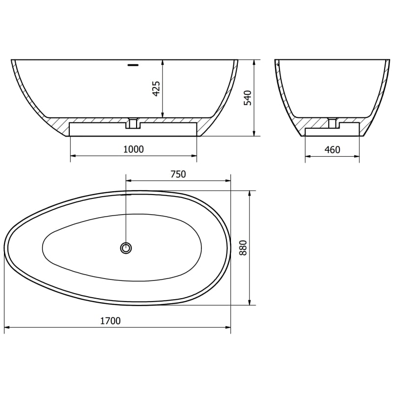 Mexen Imola vabaduseisuga vann komposiitmaterjalist 170 x 88 cm, valge matt - 57281708500