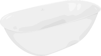 Mexen Siena freistehende Badewanne aus Konglomerat 170 x 80 cm, weiß matt - 57291708000
