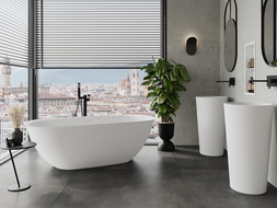 Mexen Siena freistehende Badewanne aus Konglomerat 170 x 80 cm, weiß matt - 57291708000