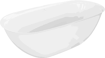 Mexen Siena freistehende Badewanne aus Konglomerat 170 x 80 cm, weiß glänzend - 57291708010