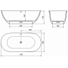Mexen Siena freistehende Badewanne aus Konglomerat 170 x 80 cm, Beton matt - 57291708061