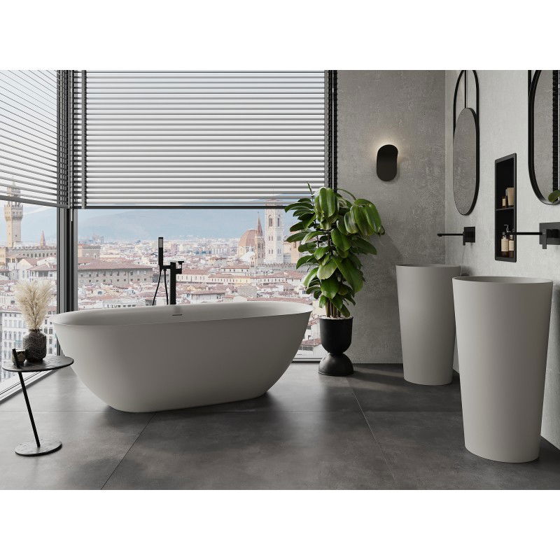 Mexen Siena vrijstaande badkuip van conglomeraten 170 x 80 cm, beton mat - 57291708061