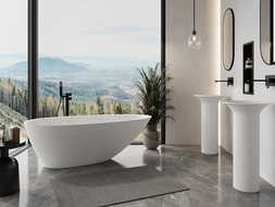Mexen Milano freistehende Badewanne aus Konglomerat 150 x 82 cm, weiß matt - 57301508500
