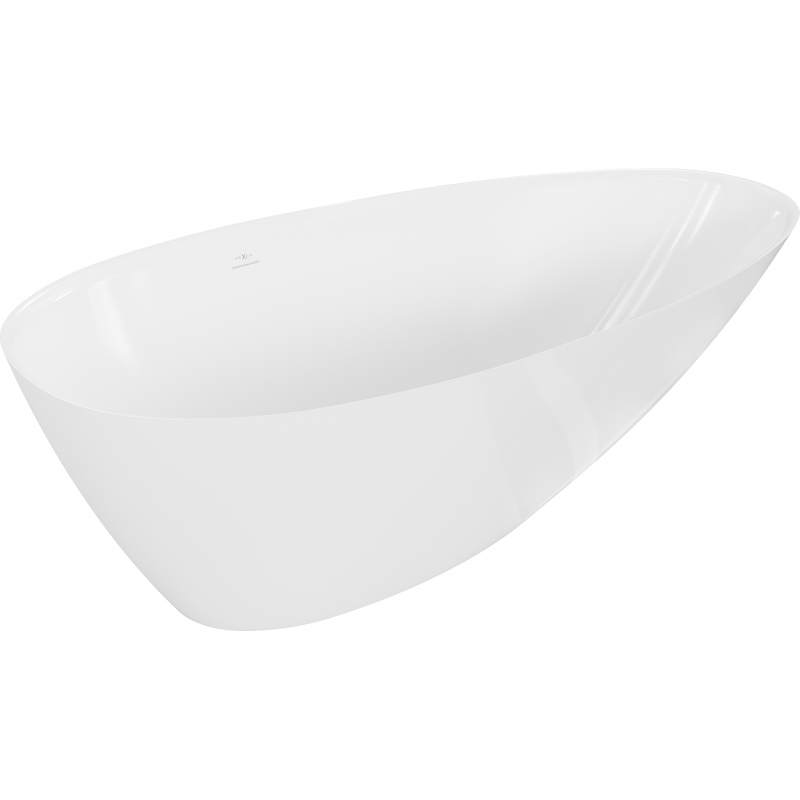 Mexen Milano freistehende Badewanne aus Konglomerat 150 x 82 cm, weiß glänzend - 57301508510