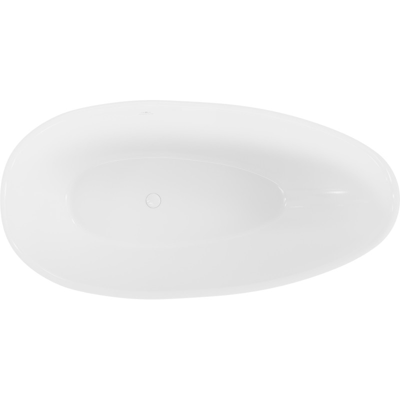 Mexen Milano wanna wolnostojąca z konglomeratu 150 x 82 cm, biała połysk - 57301508510