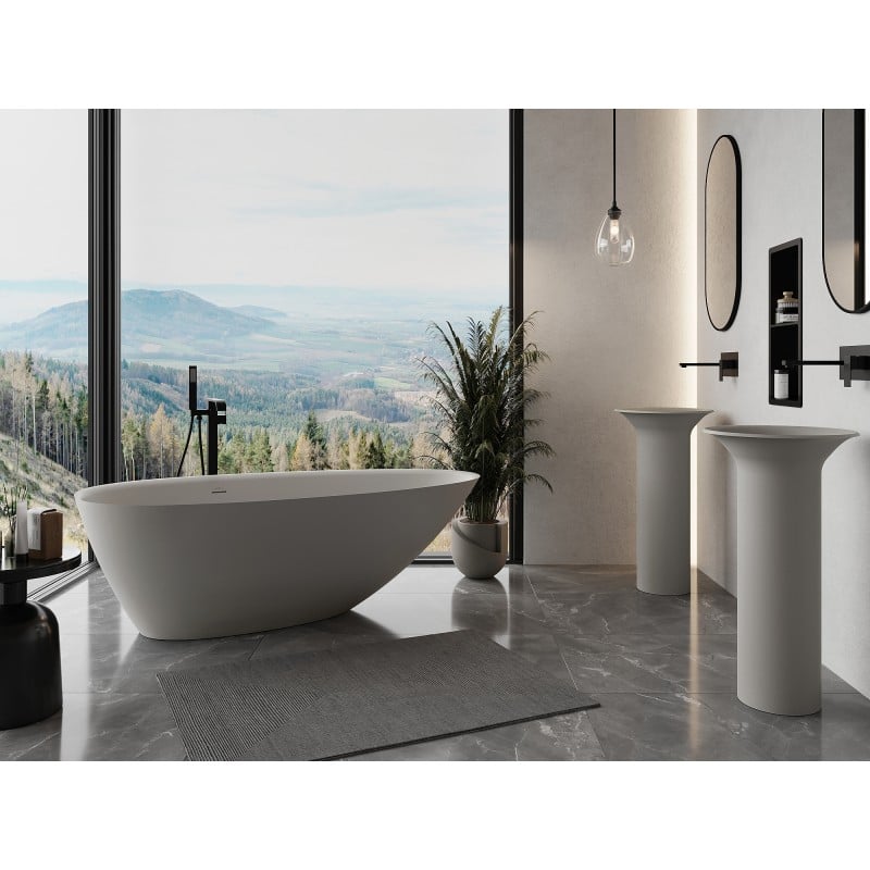 Mexen Milano baignoire autoportante en composite 150 x 82 cm, béton mat - 57301508561