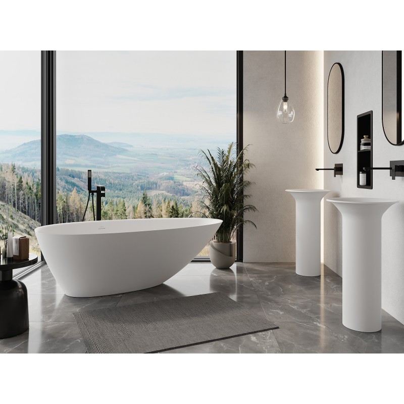 Mexen Milano wanna wolnostojąca z konglomeratu 170 x 86 cm, biała mat - 57301708500