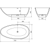 Mexen Milano freestanding bathtub made of conglomerate 170 x 86 cm, white gloss - 57301708510