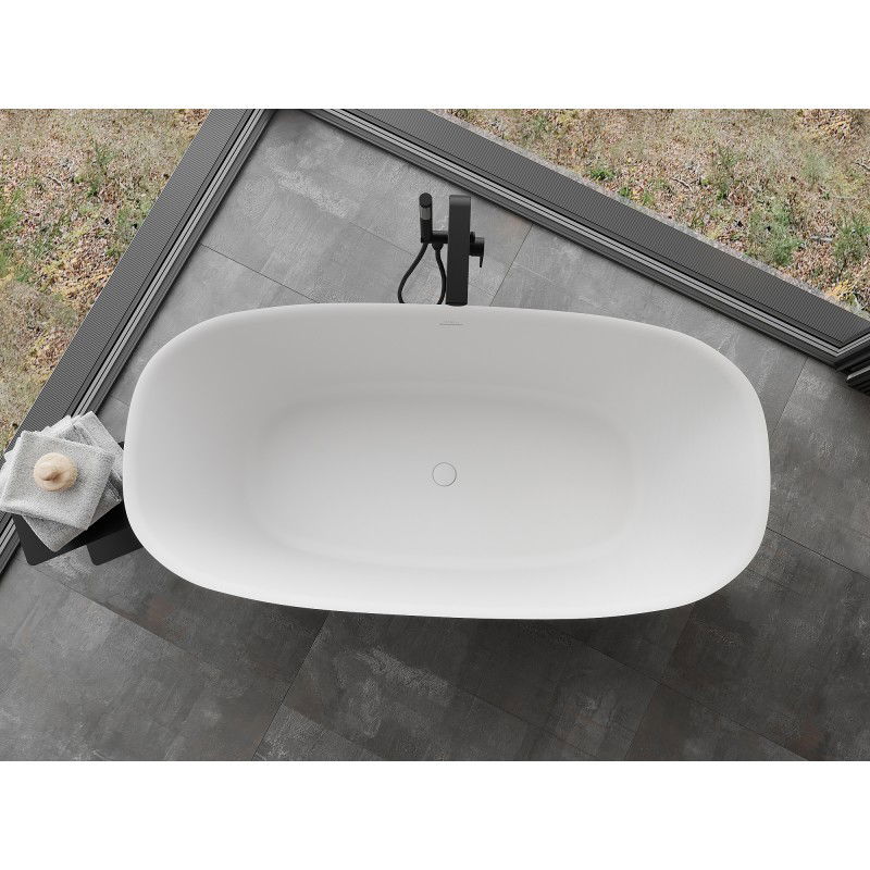 Mexen Como baignoire autoportante en conglomérat 150 x 82 cm, blanc mat - 57311508200