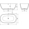 Mexen Como vrijstaande badkuip van composiet 150 x 82 cm, wit glans - 57311508210