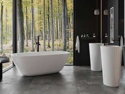 Mexen Como freistehende Badewanne aus Konglomerat 150 x 82 cm, weiß glänzend - 57311508210