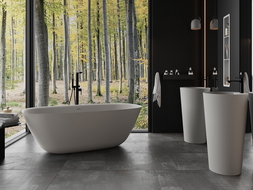 Mexen Como freistehende Badewanne aus Konglomerat 150 x 82 cm, Beton matt - 57311508261