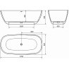 Mexen Como freistehende Badewanne aus Konglomerat 170 x 82 cm, Beton matt - 57311708261