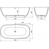 Mexen Como vrijstaande badkuip van composiet 170 x 82 cm, beton mat - 57311708261