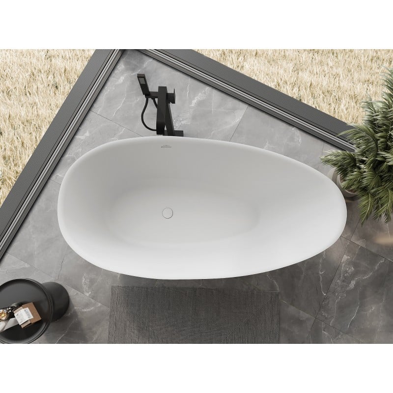 Mexen Milano wanna wolnostojąca z konglomeratu 150 x 82 cm, biała mat - 57301508500