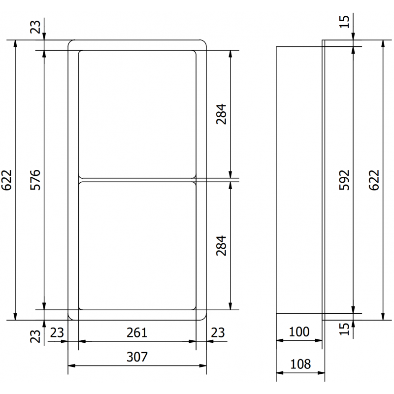Mexen X-Wall-K étagère encastrée en conglomérat 62,2 x 30,7 cm, blanche - 1900623010