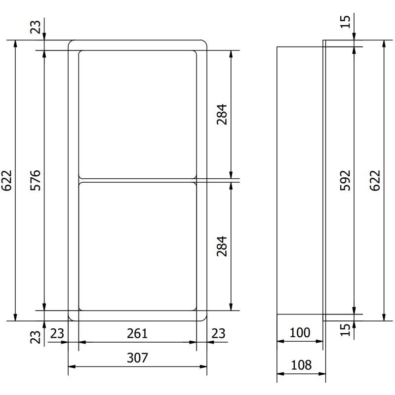 Mexen X-Wall-K niširiiul konglomeraadist 62,2 x 30,7 cm, valge - 1900623010